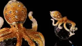 Octopus on Crystal Trinket Box By Keren Kopal