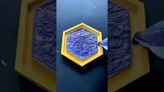 How to Make a Hexagonal Epoxy Resin Picture of a Galaxy Bee | Resin Art #youtubeshorts