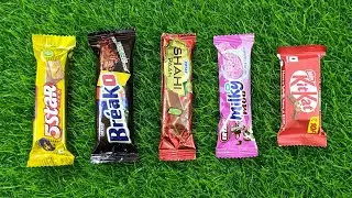 Kitkat chocolate vs milky chocolate vs break chocolate vs five star chocolate #asmr #asmrsounds 