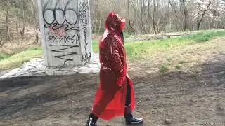REGENPAAR-RED GLASS CLEAR RAINCOAT