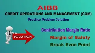 CVP Analysis mathematical problem solution | Credit Operations and Management ( COM ) | AIBB