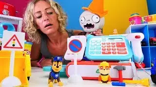 Die Paw Patrol geht in Nicoles Laden einkaufen. Spielzeugvideo.