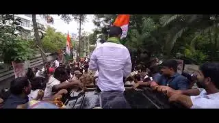 Revanth Reddy celebrating the victory of INC in 2023's Telangana Assembly Election