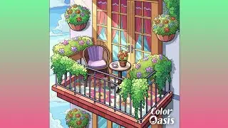 It Would Be Great Having Tea In The Balcony | Color Oasis - Color By Number