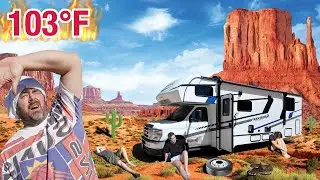 New Zealand Family STRANDED in the middle of burning hot American desert. (103&deg;F NO CELL SERVICE!)