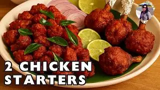 Chicken 65 + Chicken Lollipop | Party Starters at Home | 2 Chicken Starters in 1 Video