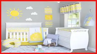 Pam Grace Creations 13 Piece Sunshine Yellow and Gray Chevron Crib Bedding Set