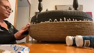 Recycled Tire Rope Ottoman DIY￼ #diy