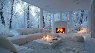 🧣🎶 Cozy Winter Piano Music | Quiet Warm Room and Snowfall Outside for Calm Study and Relief