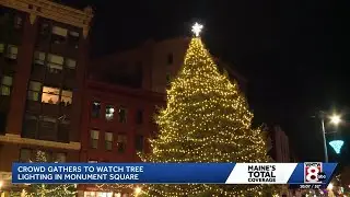 Portland lights up holiday tree in Monument Square