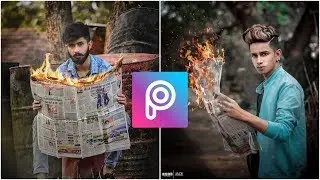 How to make burning Newspaper edit on Picsart mobile - Burning Newspaper editing tutorial
