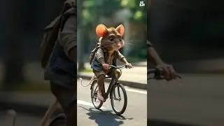 Mouse cycling #ai #aigenerated #bikelife #funny #funnycats #meow