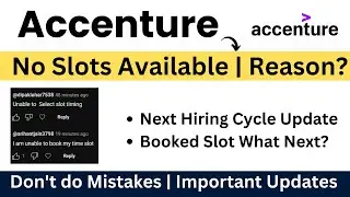 Accenture No Slots Available | Next Hiring Cycle Update | Don't do Mistakes | Any Solution | Updates
