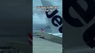 Emirates A380 and Jetstar 787 at Melbourne International Airport. #travel #emirates #jetstar