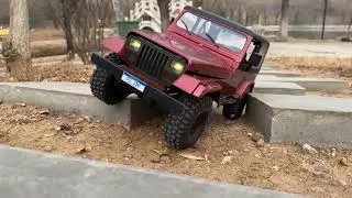 fms 1/10 Mashigan Jeep Rubicon YJ Trail Ride