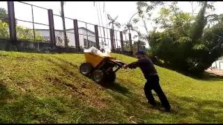Palm Oil Tractor Mini Dumper Power Barrow Garden Loader Climbing the slope with heavy loading