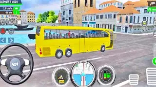 Mountain City Passenger Coach Bus Driving Game | Yellow Bus Simulator Racing Game | Bus Game