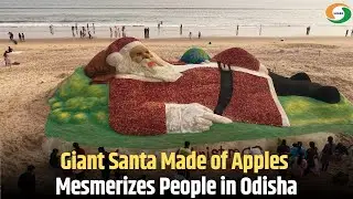 Giant Santa Made of Apples Mesmerizes People in Odisha