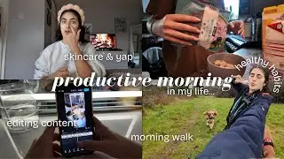 spend a productive morning with me🌱| healthy habits, work, anxiety update, editing.. ♡