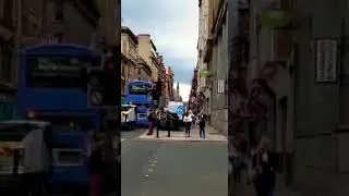 The streets of Glasgow with US flags part-2
