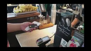 Testing FUZE Card at a Starbucks Membership Barco