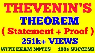 THEVENIN'S THEOREM || STATEMENT AND PROOF OF THEVENIN'S THEOREM || WITH EXAM NOTES ||