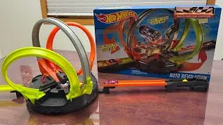 Набор для гонок на моторизованном треке Hot Wheels Roto Revolution &mdash; распаковка, демонстрация и о...