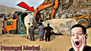 🚜 Heavy Rock Loading at Nawagai Marble Factory! 😲 Zabardast Scene!PK AMAZING WORKS