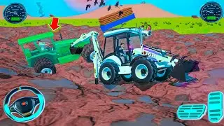 🔴 Roller stuck in DEEP MUD Receued by JEEP JCB and TRACTOR 🚜 in game 🔥