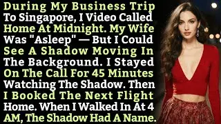 During My Business Trip To Singapore, I Video Called Home At Midnight. My Wife Was 