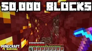 I Mined 50,000 Blocks in a STRAIGHT LINE In The Nether !