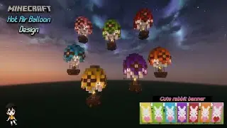 Minecraft | How To Build Colorful Hot Air Balloon [ Tutorial ]