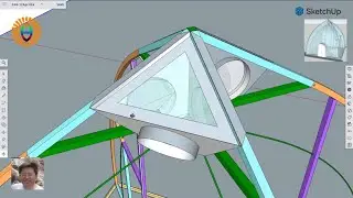 Day 40 of PyraPOD4 G-17 Backyard DIY: 2 Sketchup sessions on details of structure & bubble generator