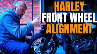 Как проверить и отрегулировать развал-схождение передних колес Harley Davidson M8 Softail
