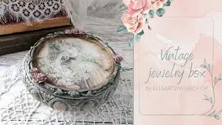Vintage jewelry box; Handmade wooden makeup organizer; Elegant and original home decoration