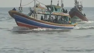 Minggu sore 25 jan 2026 speedboat full ikan kapalboat serentak pulang di #beach #plawanganpuger
