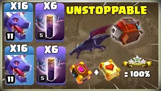 16 Mass Dragons + 6  Bat Spell = UNSTOPPABLE | Clash of Clans
