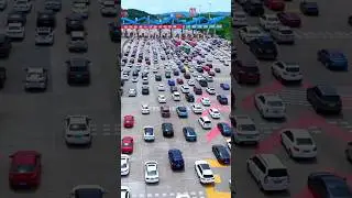 Highway toll station traffic jam this bad, it is really speechless!&nbsp;#viralshort #millionviews