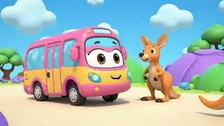 Jungle Wheels Go Round | Animal Bus Song for Children
