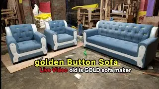5 सीटर Golden button  Sofa  #Livevideo