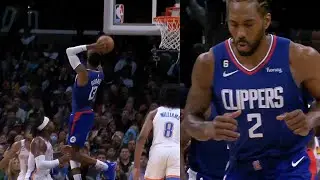 Paul George insane 360 dunk off backdoor cut even shocks Kawhi Leonard vs OKC Thunder