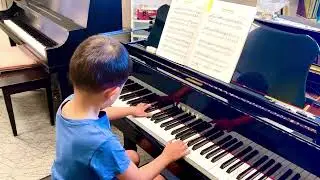 May 13,2025. Alvin (6 Y). Start of Conservatory Piano Private Lesson👍. Ecossaise in G by Beethoven.