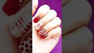 Easy Red Gold Nailart #shorts #easynailart #nailarttutorial #ytshorts #diy #hack #nail #yt #trending