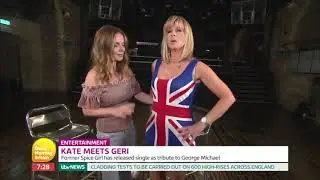 Kate Garraway in union jack mini dress