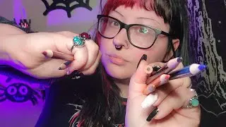 ASMR - drawing on your face while you fall asleep - fast & aggressive 