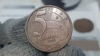 VOC&Ecirc; ENCONTROU ESSA MOEDA ESCASSA SUPER VALIOSA? 5 CENTAVOS ANO 2000 OLHA O VALOR 💲 40 A 120 REAIS 💰