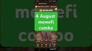 MemeFi Daily Combo for all level || 4 August 2024 MemeFi Secret Tap Combo to earn 4,000,000 coins