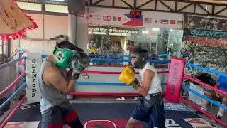 Sparring with professional boxers in the Philippines