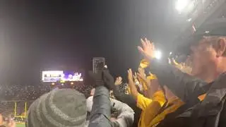 Iowa crowd waves to Children&rsquo;s Hospital during Penn State game