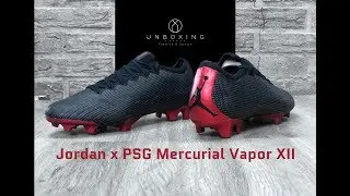 Jordan X PSG Vapor XII Elite SE FG &lsquo;black/black challenge red&rsquo; | UNBOXING & ON FEET | football boots
